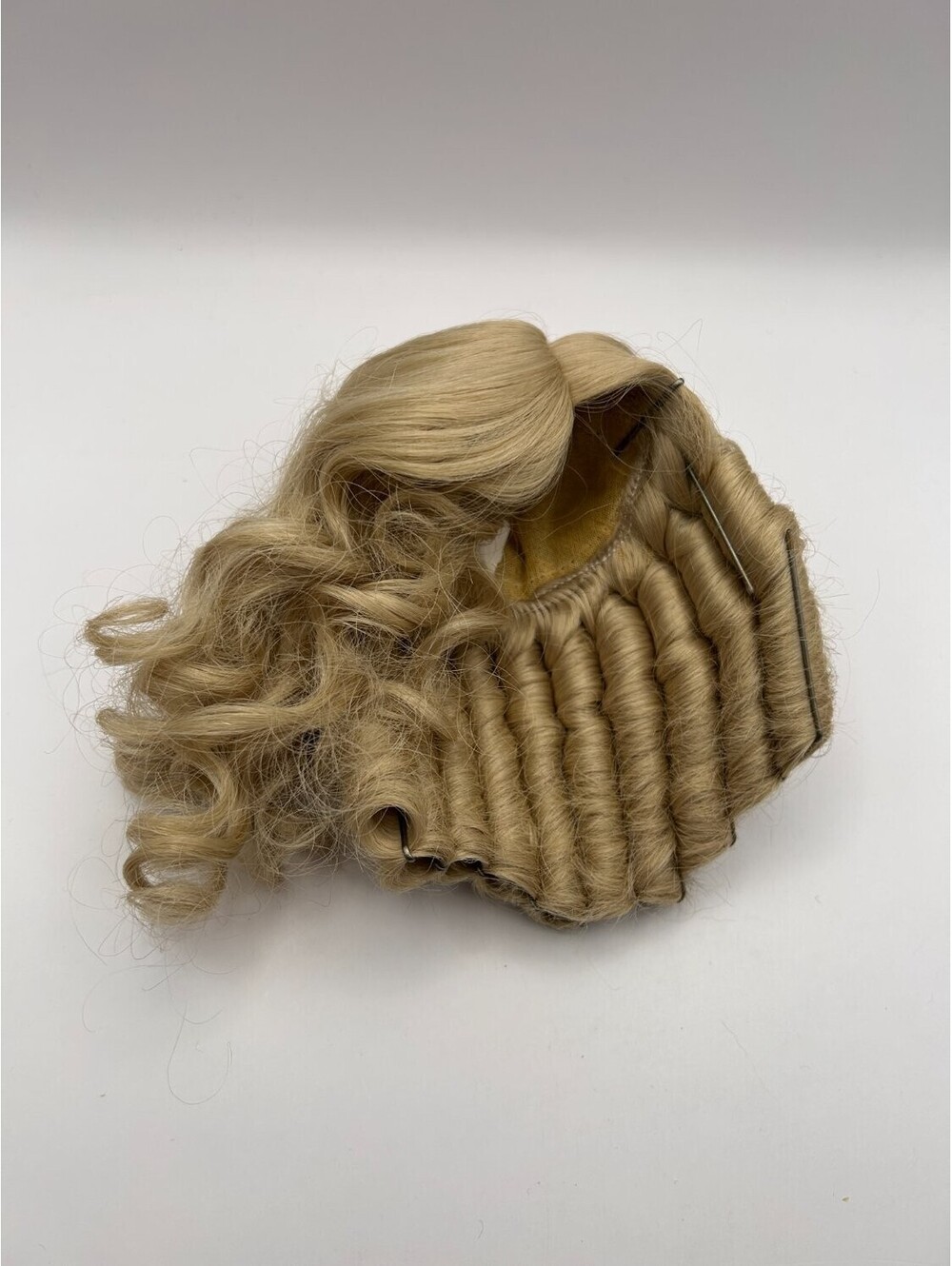 Vintage Blonde Doll Wig Size 8 Ringlet Curls Fibre Girls mesh cap construction